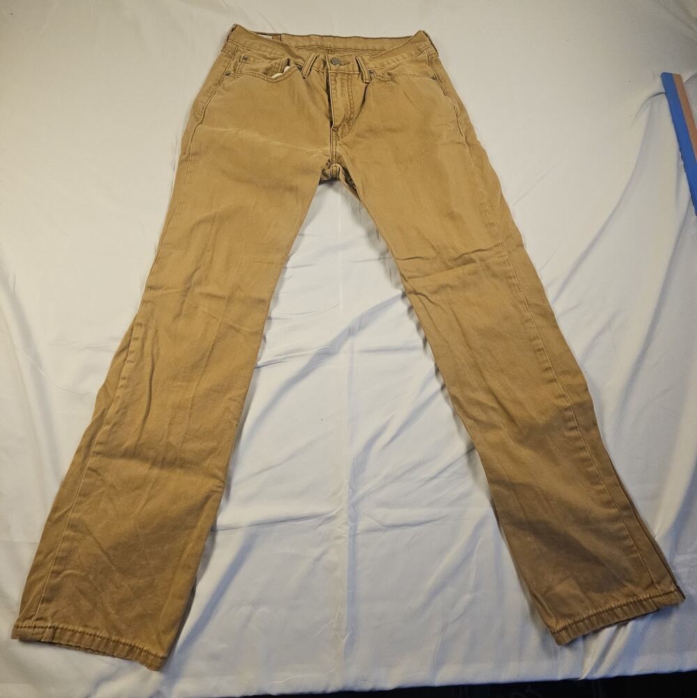Men's Levi's 514 Straight Fit Pants Tan Khaki 5 Pocket Casual Jeans 31x30